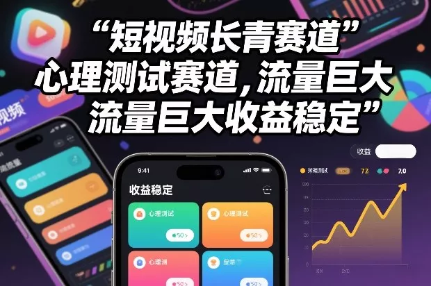 短视频长青赛道，心里测试赛道，流量巨大，收益稳定 - 付费阅读