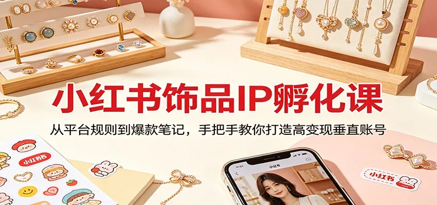 小红书饰品IP孵化课：从平台规则到爆款笔记，手把手教你打造高变现垂直账号 - 付费阅读