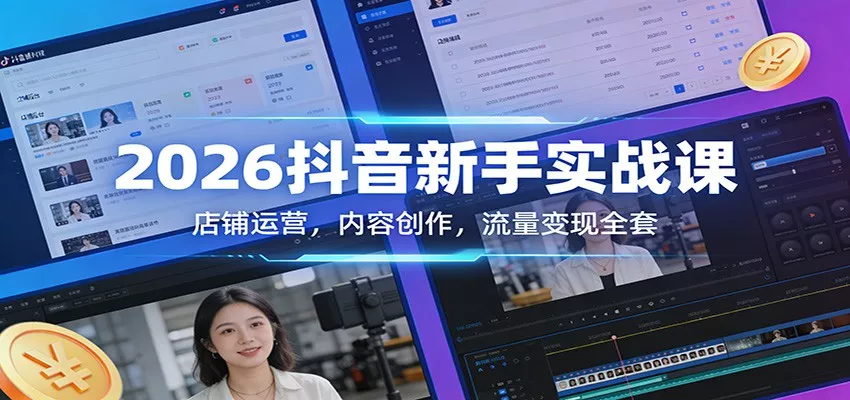 2026抖音新手实战课：店铺运营，内容创作，流量变现全套 - 付费阅读