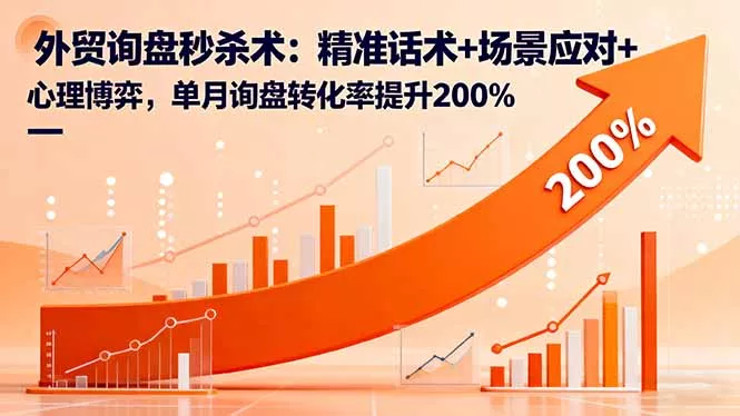 外贸询盘秒杀术：精准话术+场景应对+心理博弈，单月询盘转化率提升200% - 付费阅读