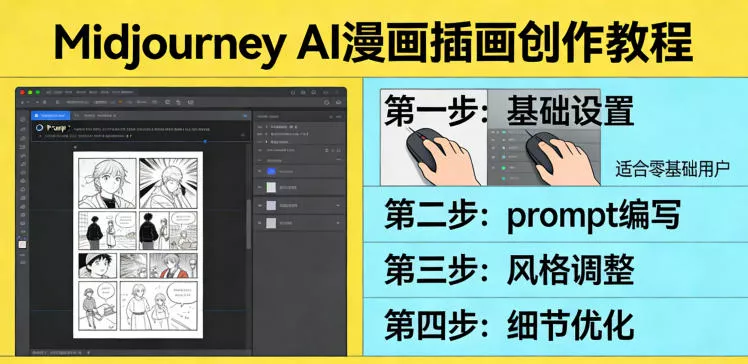 利用Midjourney AI人工智能轻松创作漫画插画教程，零基础创作完整漫画插画 - 付费阅读