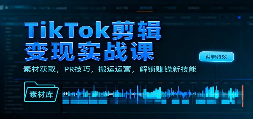 TikTok剪辑变现实战课：素材获取，PR技巧，搬运运营，解锁赚钱新技能 - 付费阅读