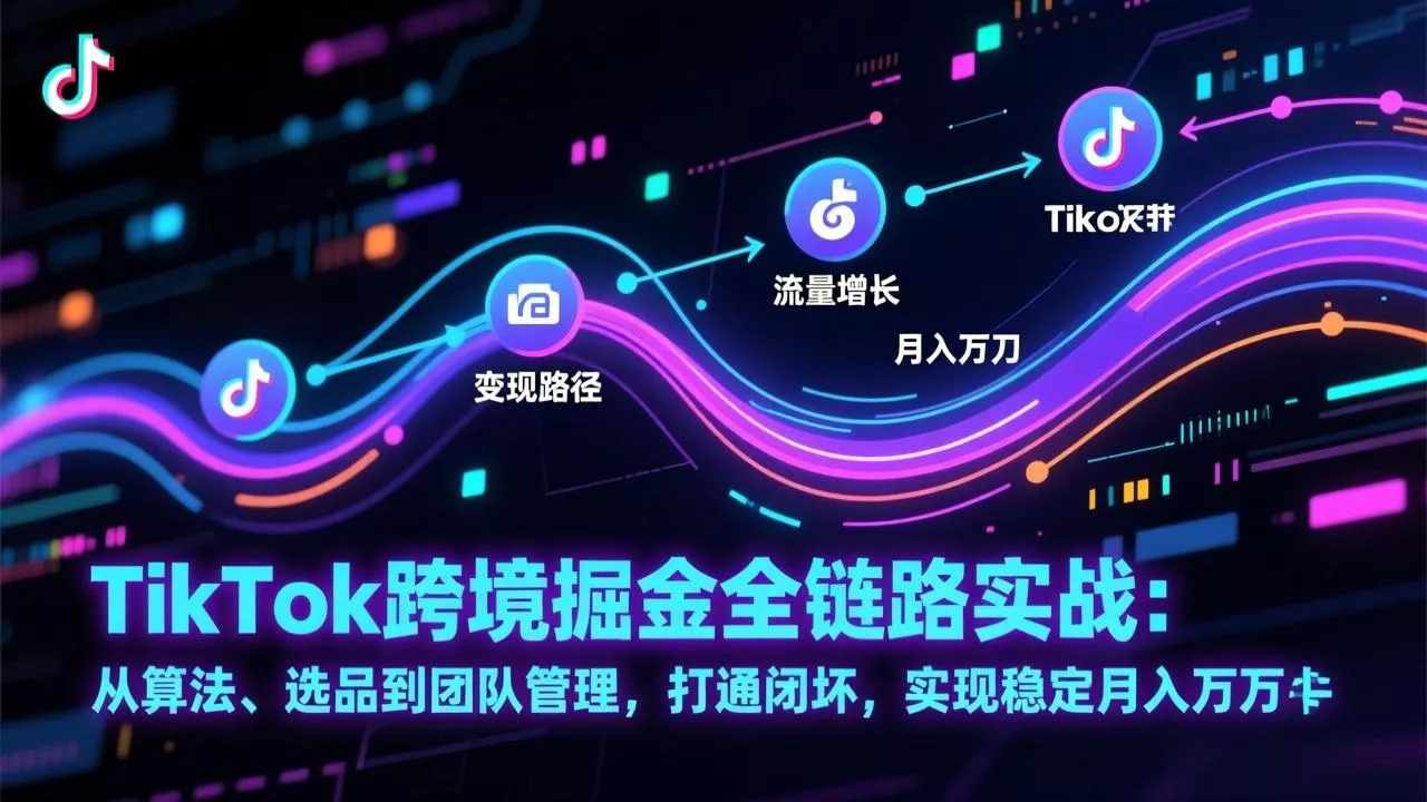 TikTok跨境掘金全链路实战：从算法、选品到团队管理，打通闭环，实现稳定月入万刀 - 付费阅读