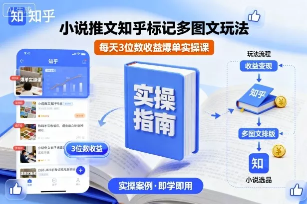小说推文知乎标记多图文玩法，每天3位数收益爆单实操课 - 付费阅读