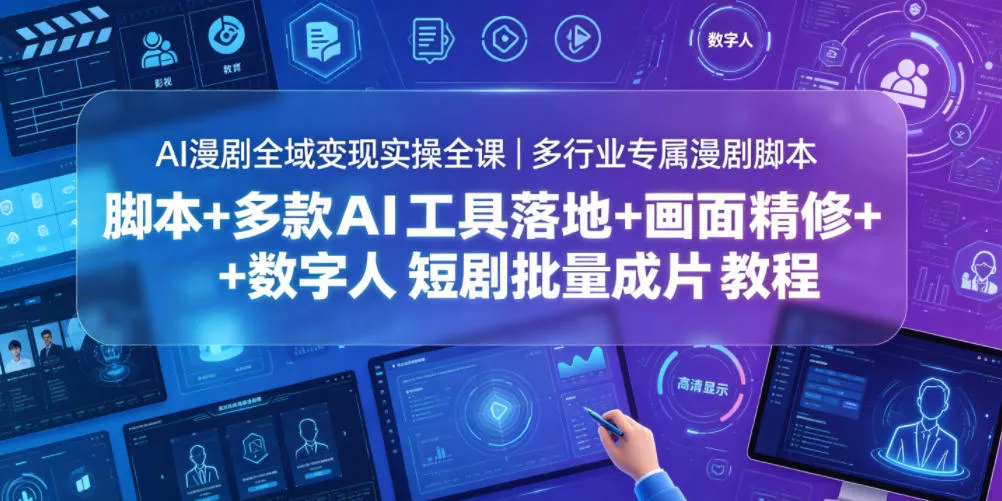 AI漫剧全域变现实操全课｜多行业专属漫剧脚本+多款AI工具落地+画面精修+数字人短剧批量成片全教程 - 付费阅读