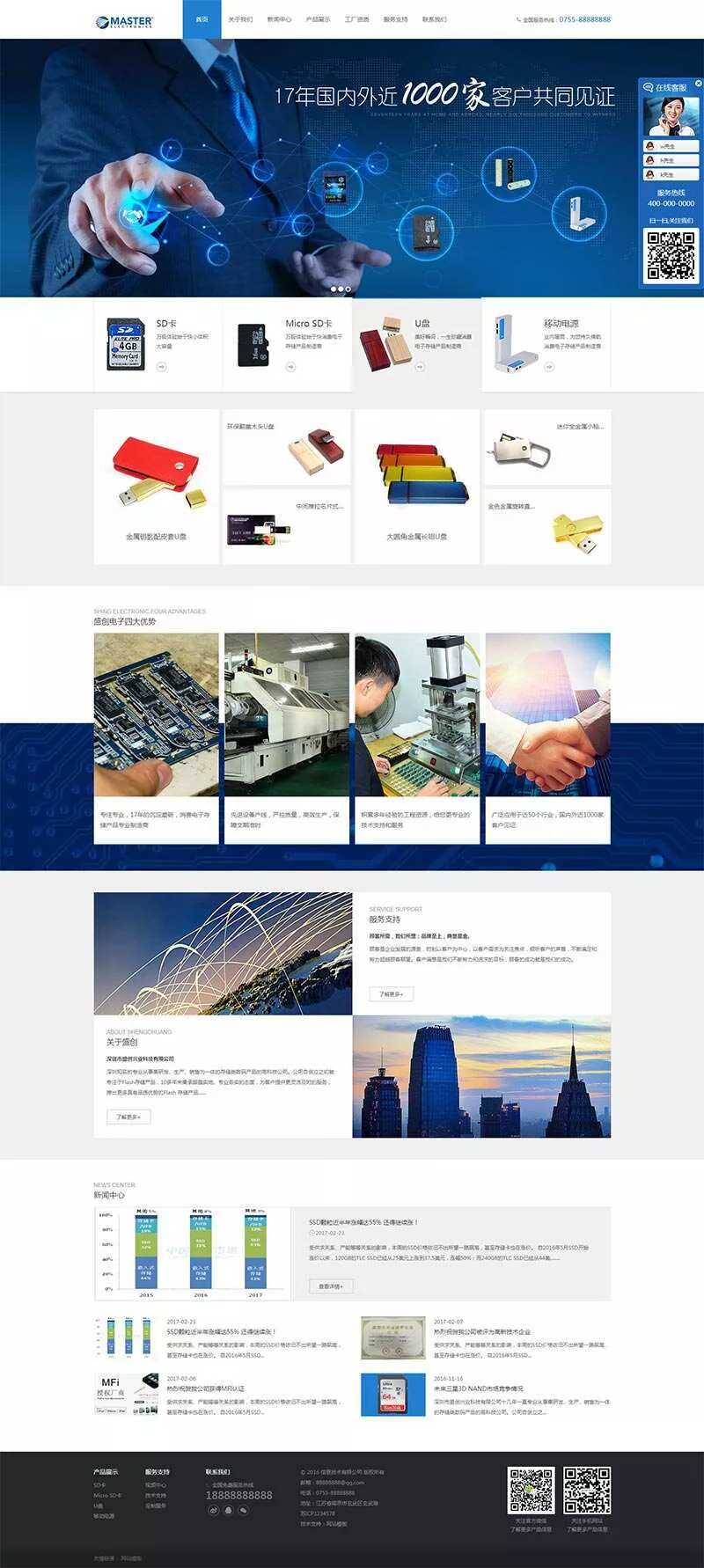 电子存储科技公司网站HTML模板 - 付费阅读