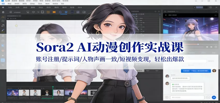 Sora2 AI动漫创作实战课：账号注册/提示词/人物声画一致/短视频变现，轻松出爆款 - 付费阅读