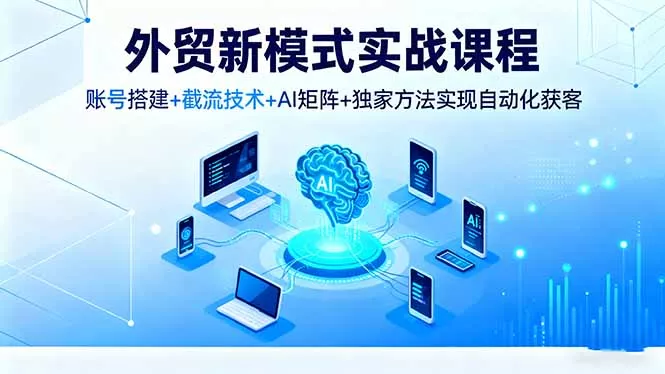 外贸新模式实战课程，账号搭建+截流技术+AI矩阵+独家方法实现自动化获客 - 付费阅读