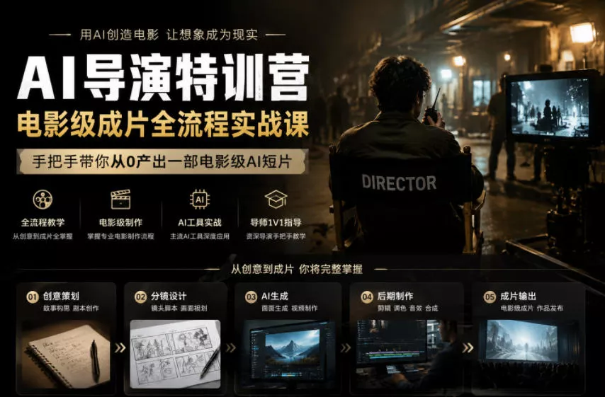 AI导演特训营，电影级成片全流程实战课，手把手带你从0产出一部电影级AI短片 - 付费阅读