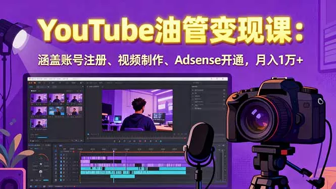 2025YouTube油管变现课：涵盖账号注册、视频制作、Adsense开通，月入1万+ - 付费阅读
