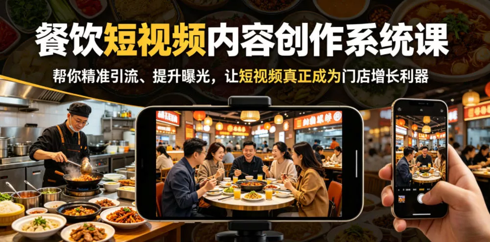 餐饮短视频内容创作系统课，帮你精准引流、提升曝光，让短视频真正成为门店增长利器 - 付费阅读