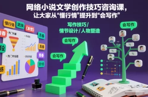 网络小说文学创作技巧咨询课，让大家从“懂行情”提升到”会写作”的高度 - 付费阅读