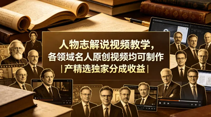 人物志解说视频教学，各领域名人原创视频均可制作丨精选独家分成收益(更新0430) - 付费阅读