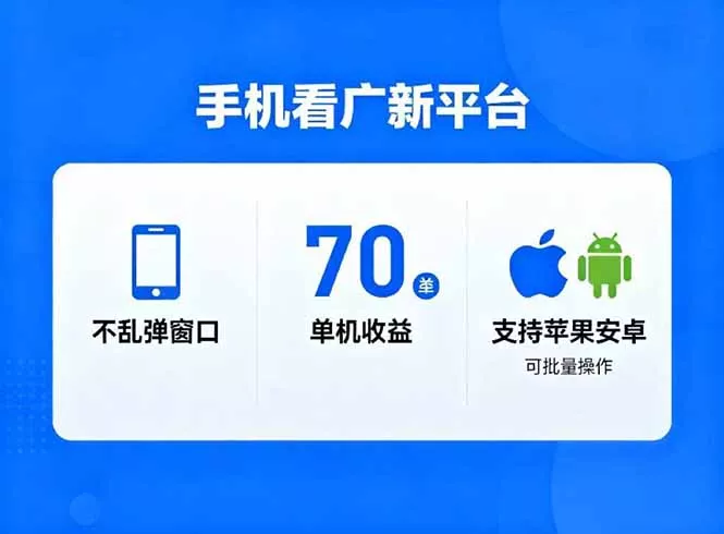 看广新平台，不乱弹窗口，单机做到了70加，支持苹果和安卓可批量，做到了日入1万+ - 付费阅读