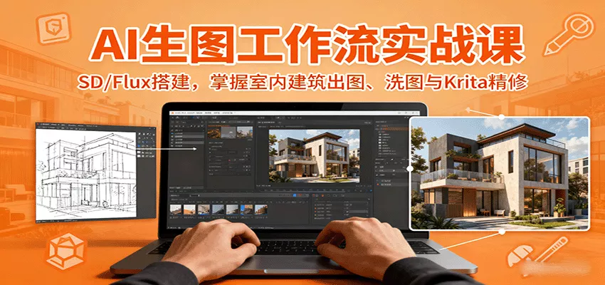AI生图工作流实战课：SD/Flux搭建，掌握室内建筑出图、洗图与Krita精修 - 付费阅读