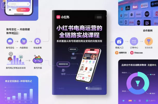 小红书电商运营的全链路实战课程，系统覆盖从账号搭建到商业变现的完整流程 - 付费阅读
