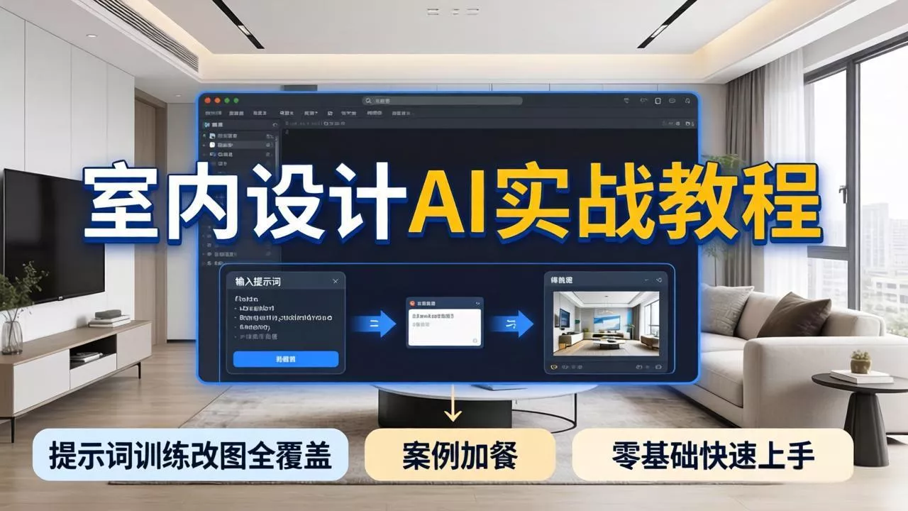 2026室内设计AI实战教程，提示词训练改图全覆盖，搭配案例加餐，零基础也能快速上手 - 付费阅读