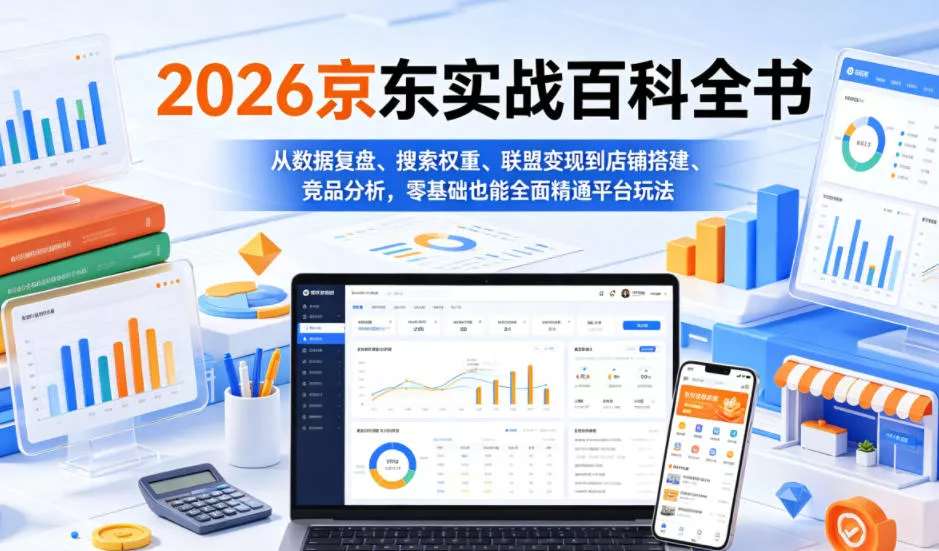 2026京东实战百科全书，从数据复盘、搜索权重、联盟变现到店铺搭建、竞品分析，零基础也能全面精通平台玩法 - 付费阅读