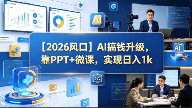 【2026风口】AI搞钱升级，靠PPT+微课，实现日入1k - 付费阅读