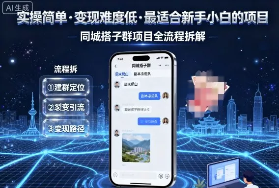 实操简单，变现难度低，最适合新手小白做的项目，每天轻松收入3张，同城搭子群项目全流程拆解 - 付费阅读