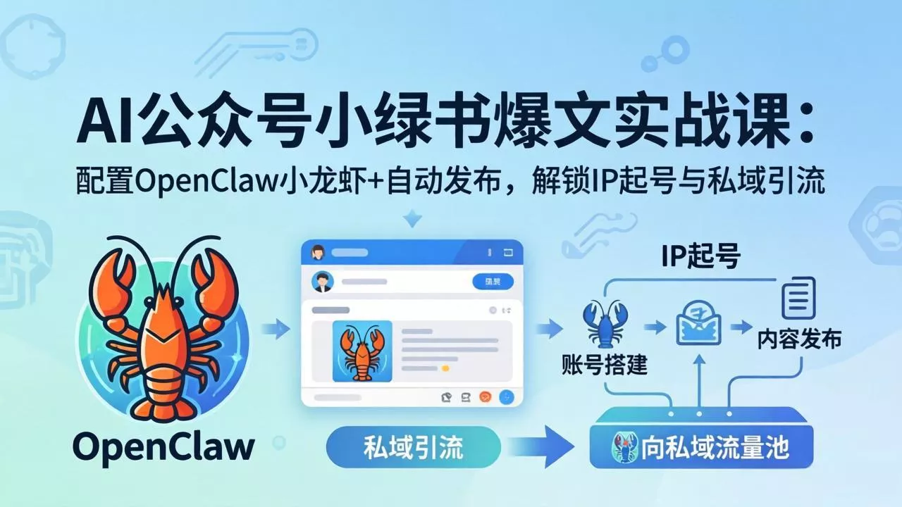 AI公众号小绿书变现实战课：小绿书爆文写作+OpenClaw自动发布，解锁IP起号与私域引流 - 付费阅读