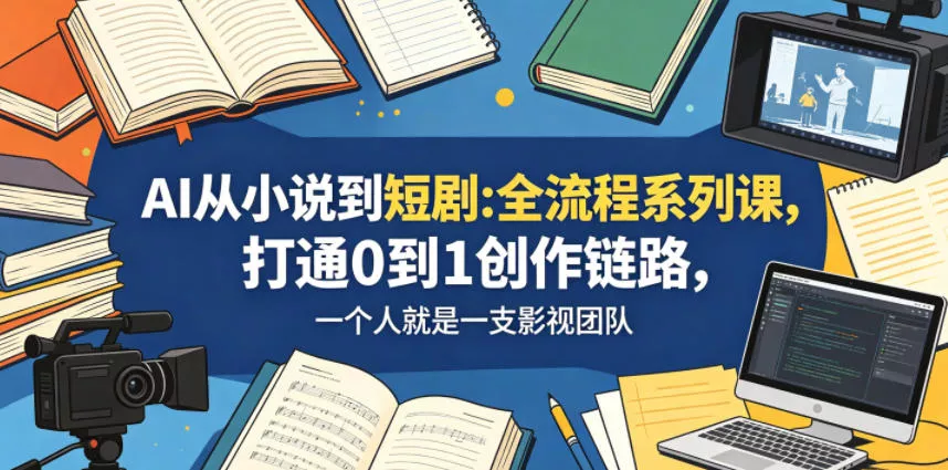 AI从小说到短剧全流程系列课，打通0到1创作链路，一个人就是一支影视团队 - 付费阅读