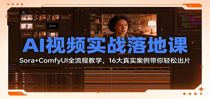 AI视频实战落地课：Sora+ComfyUI全流程教学，16大真实案例带你轻松出片 - 付费阅读
