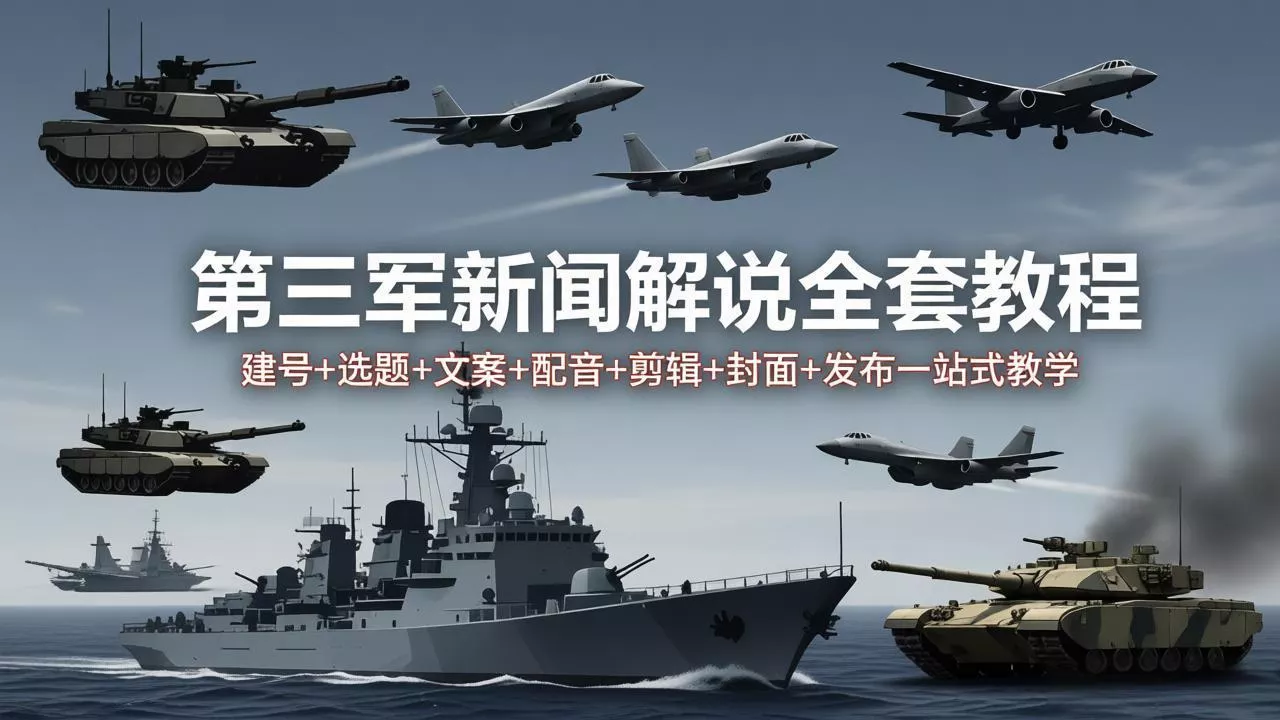 第三军迷新闻解说全套教程：建号+选题+文案+配音+剪辑+封面+发布一站式教学 - 付费阅读