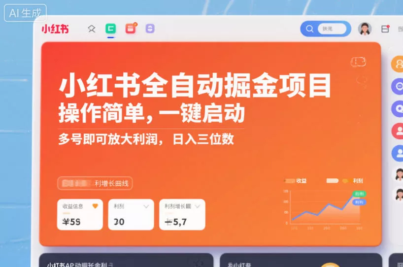 小红书全自动掘金项目，操作简单，一键启动，多号即可放大利润，日入三位数【揭秘】 - 付费阅读