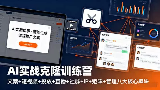 AI实战克隆训练营：文案+短视频+投放+直播+社群+IP+矩阵+管理八大核心模块 - 付费阅读