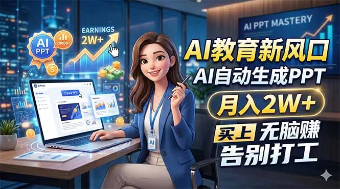 AI教育新风口，AI自动生成PPT，月入2W+，无脑赚，告别打工 - 付费阅读