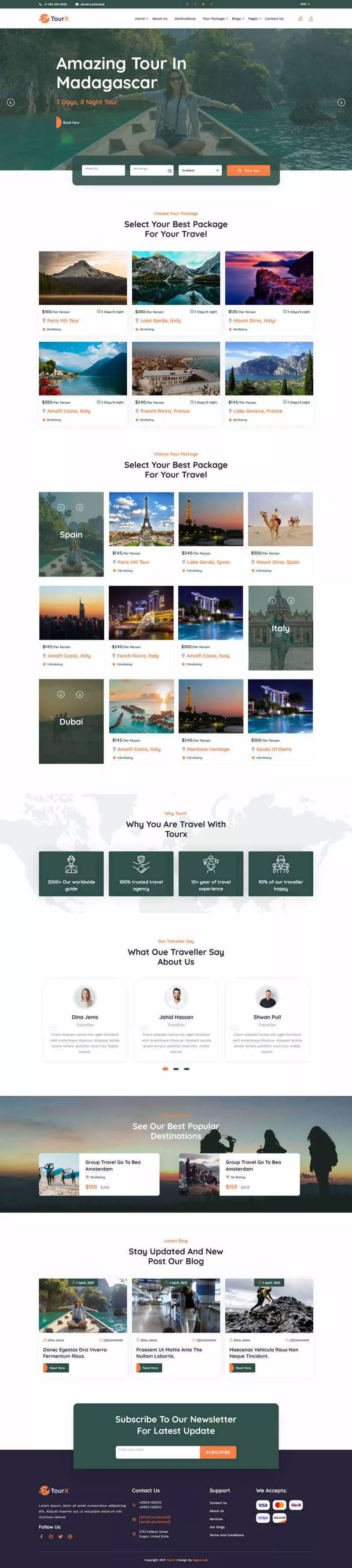 Bootstrap大气的旅游套餐服务HTML5网站模板 - 付费阅读