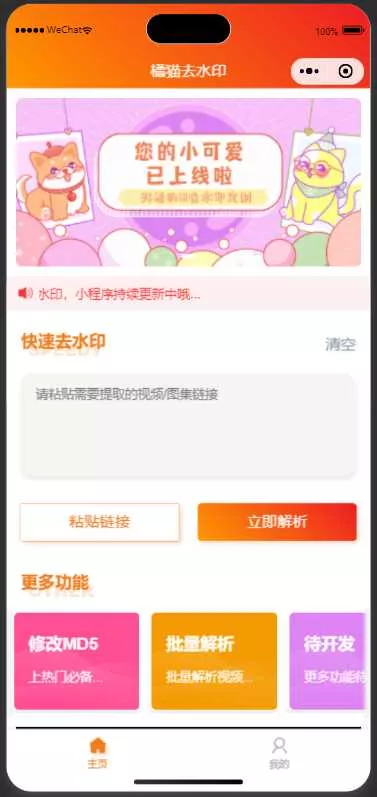 橘猫去水印小程序源码免费分享 - 付费阅读