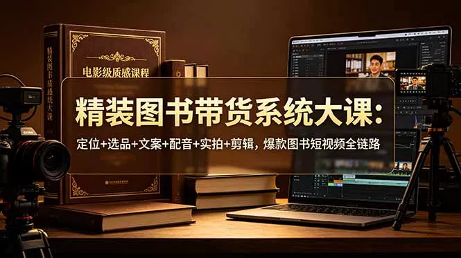精装图书带货系统大课：定位+选品+文案+配音+实拍+剪辑，爆款图书短视频全链路 - 付费阅读