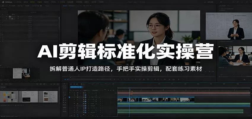 AI剪辑标准化实操营：拆解普通人IP打造路径，手把手实操剪辑，配套练习素材 - 付费阅读