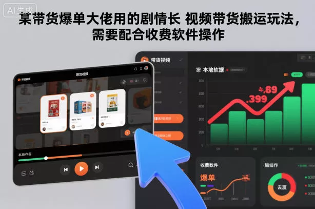 某带货爆单大佬用的剧情长视频带货搬运玩法，需要配合收费软件操作 - 付费阅读
