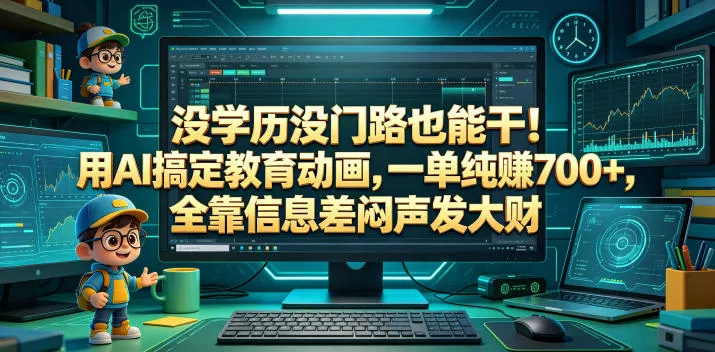 没学历没门路也能干！用AI搞定教育动画，一单纯賺700+，全靠信息差闷声发大财【揭秘】 - 付费阅读