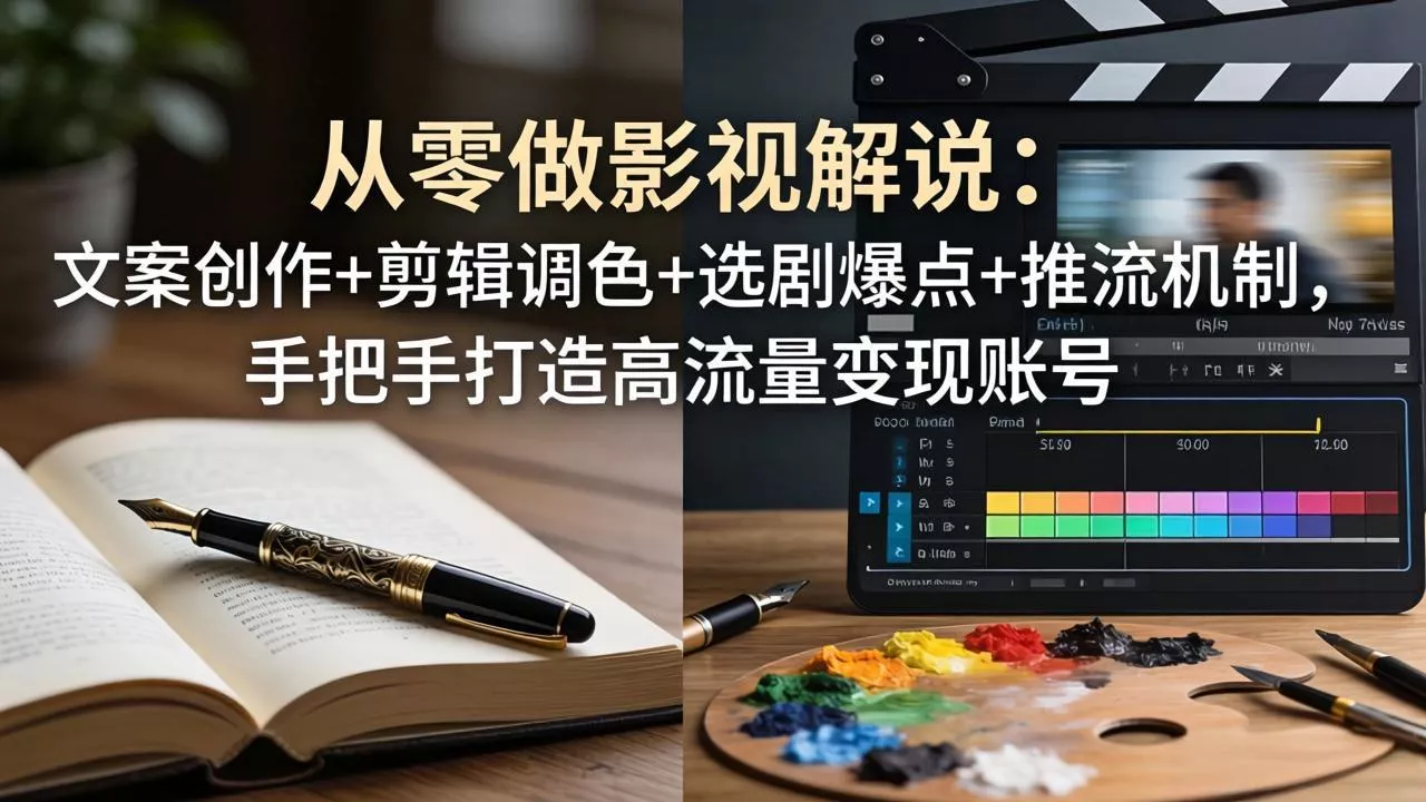 从零做影视解说：文案创作+剪辑调色+选剧爆点+推流机制，手把手打造高流量变现账号 - 付费阅读