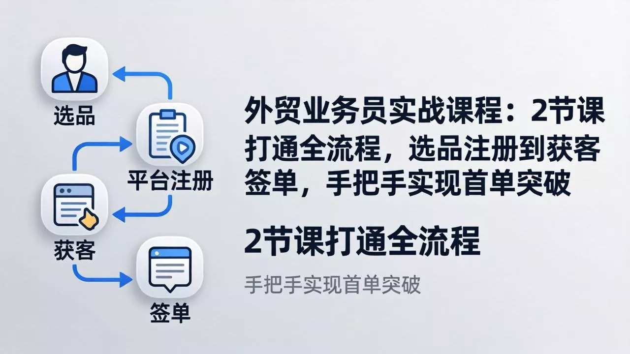 外贸业务员实战课程：2节课打通全流程，选品注册到获客签单，手把手实现首单突破 - 付费阅读