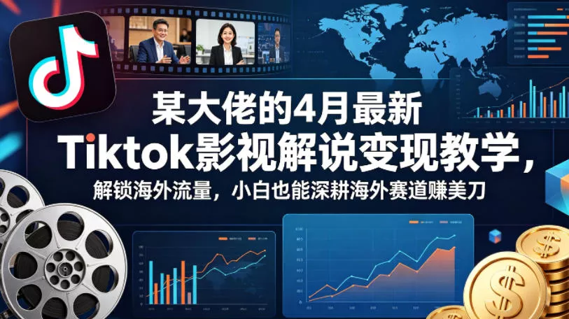 某大佬的4月最新Tiktok影视解说变现教学,解锁海外流量,小白也能深耕海外赛道賺美刀 某大佬的4月最新Tiktok影视解说变现教学,解锁海外流量,小白也能深耕海外赛道賺美刀