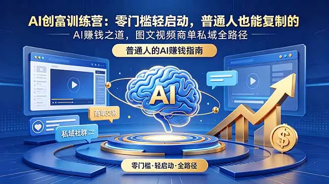 AI创富训练营：零门槛轻启动，普通人也能复制的AI赚钱之道，图文视频商单私域全路径 - 付费阅读