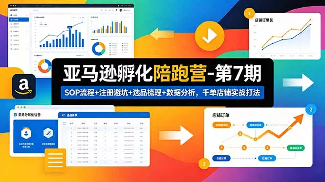 亚马逊孵化陪跑营-第7期：SOP流程+注册避坑+选品梳理+数据分析，千单店铺实战打法(更新0625 - 付费阅读