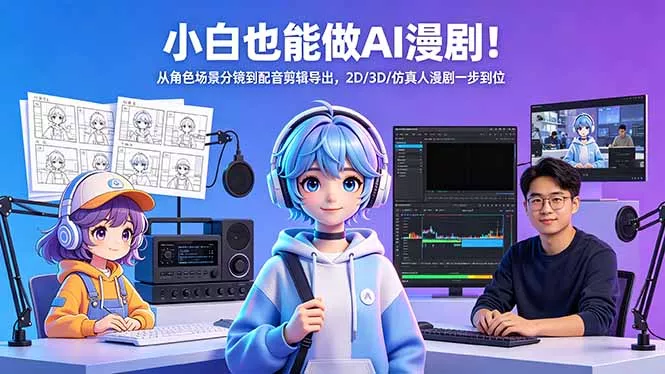 小白也能做AI漫剧！从角色场景分镜到配音剪辑导出，2D/3D/仿真人漫剧一步到位 - 付费阅读