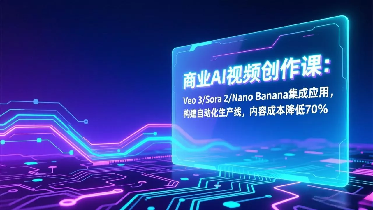 商业AI视频创作课：Veo 3/Sora 2/Nano Banana集成应用，构建自动化生产线，内容成本降低70% - 付费阅读