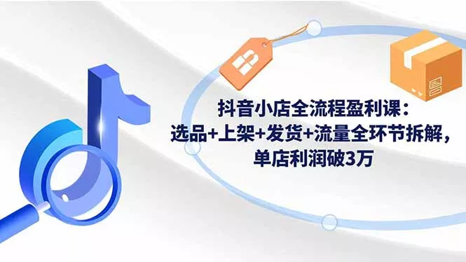 抖音小店全流程盈利课：选品+上架+发货+流量全环节拆解，单店利润破3万 - 付费阅读