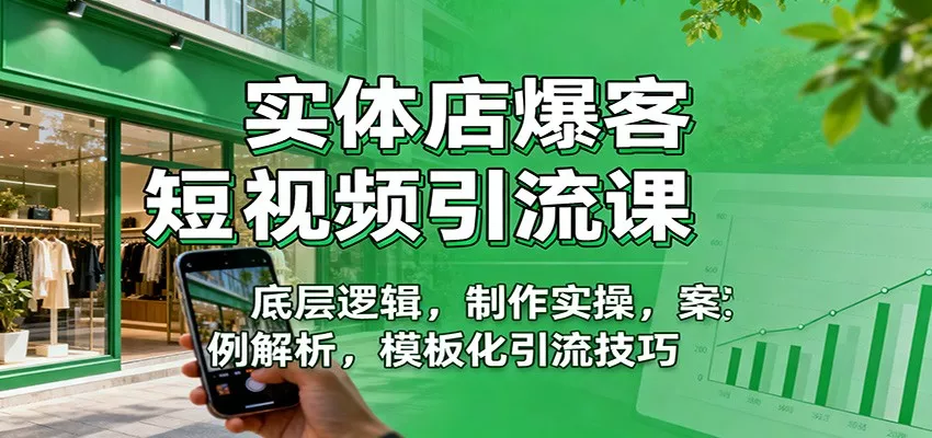 实体店爆客短视频引流课：底层逻辑，制作实操，案例解析，模板化引流技巧 - 付费阅读
