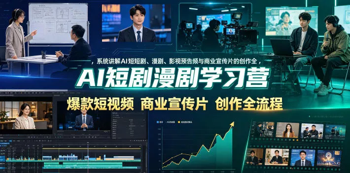 AI短剧漫剧学习营，系统讲解AI短剧、漫剧、影视预告片、爆款短视频与商业宣传片的创作全流程 - 付费阅读