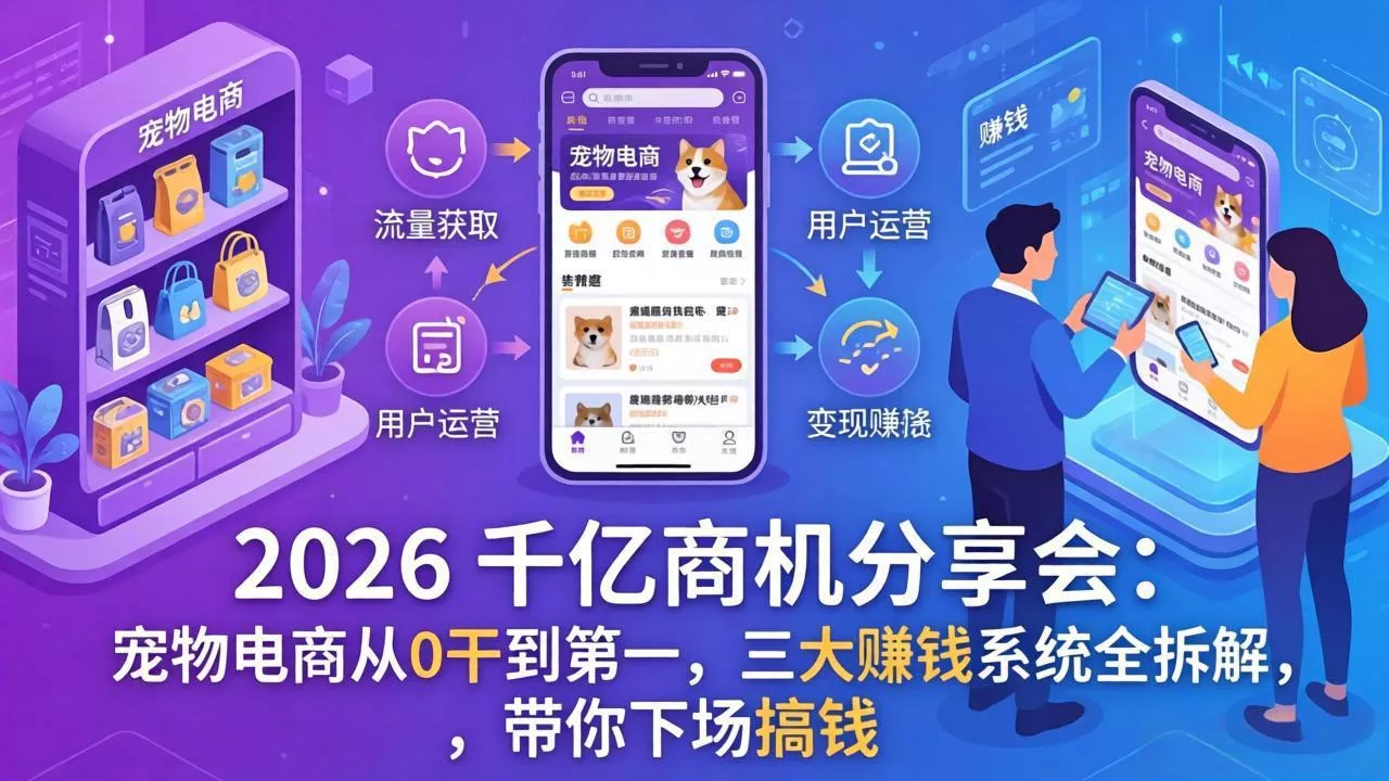 2026 千亿商机分享会：宠物电商从0干到第一，三大赚钱系统全拆解，带你下场搞钱 - 付费阅读