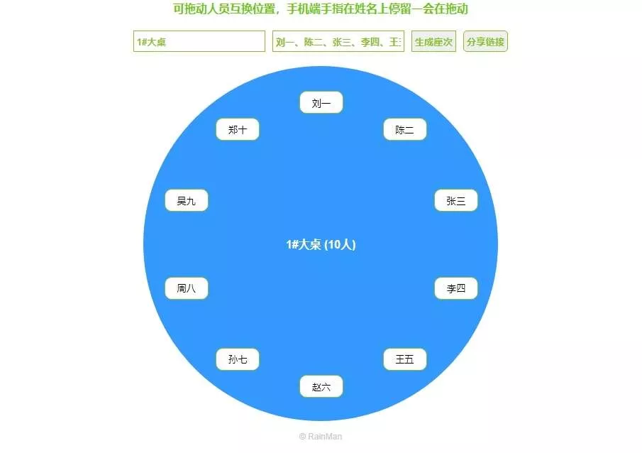 简单的html5用餐座次图生成器 - 付费阅读