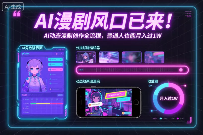 AI漫剧风口已来！AI动态漫剧创作全流程，普通人也能月入过1W - 付费阅读